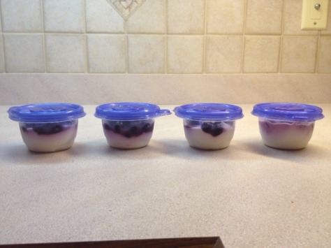 Greek Yogurt and Blueberries on-the-go!